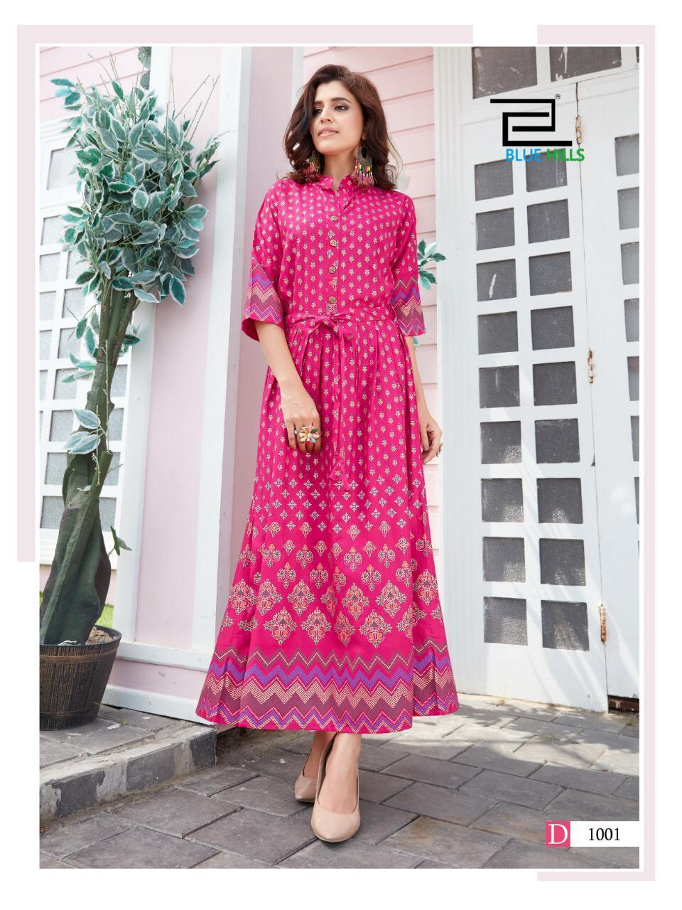 Royal Touch By Blue Hills Rayon Long Gown Style Exclusive Kurti Wholesaler