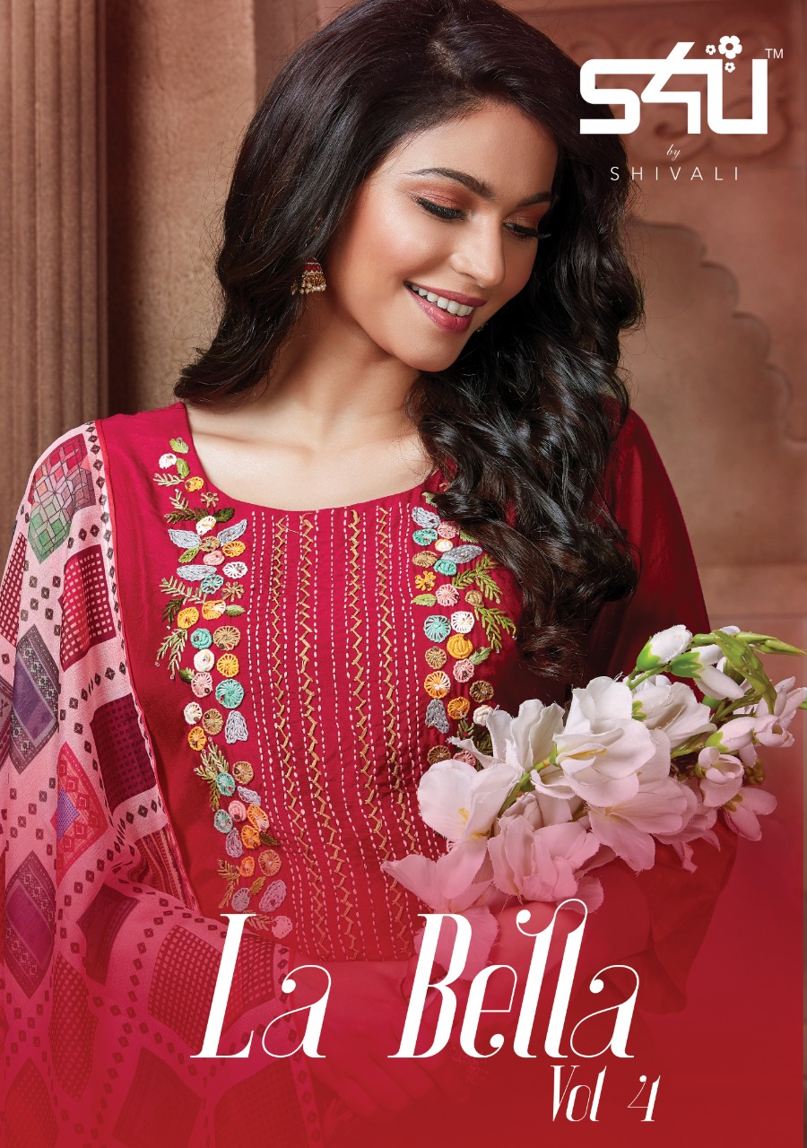 S4u By Shivali Launch La Bella Vol 4 Muslin Silk With Digital Print Readymade Suits Heavy Suits