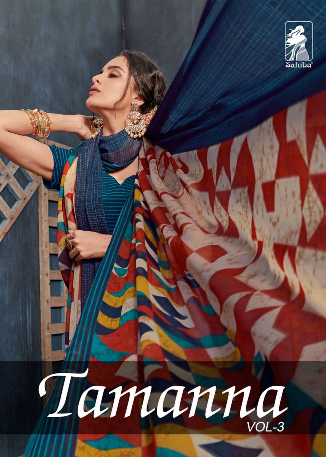 Sahiba Presenting Tamanna Vol 3 Colourful Printed Velvet Georgette Casual Wear Saree