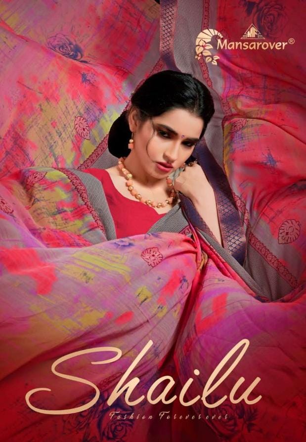 Shailu Vol 1 By Mansarover Fashion Weightless Digital Print Simple Print Saree