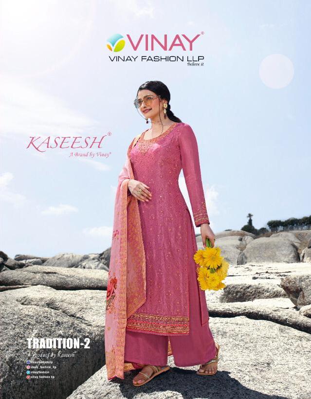 Tradition Vol 2 By Vinay Tussar Satin Digital Printed Exclusive Party Wear Salwar Suits