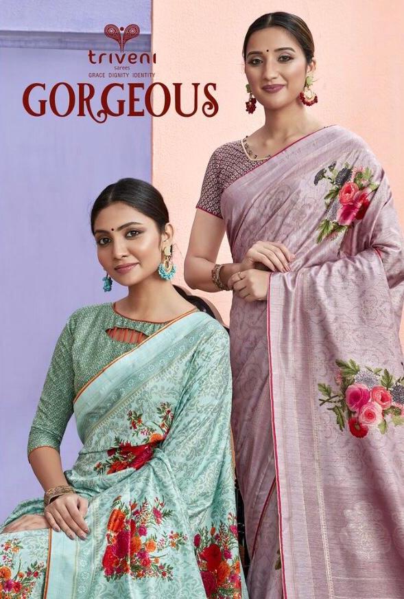 Triveni Gorgeous Cotton Weaving Print New Design Print Saree Catalogs Seller