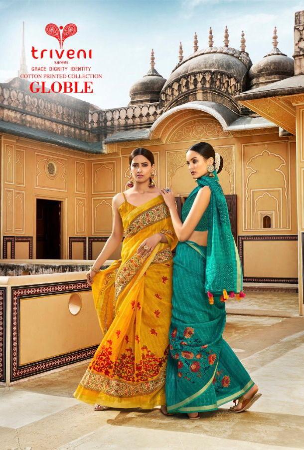 Triveni Present Globle Cotton Print Saree Wholesale Rate