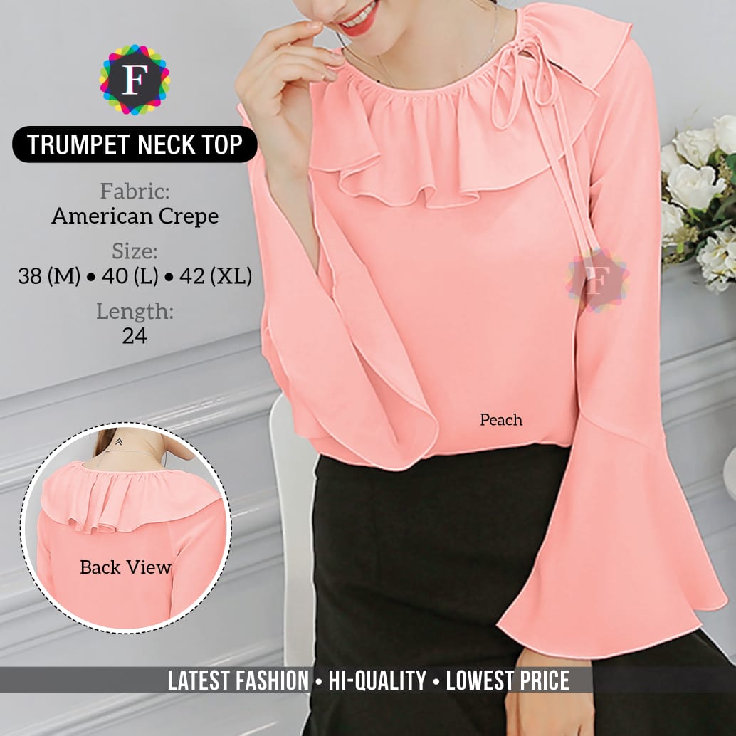 Trumpet Neck Top Exclusive Western Girls Tops Collection Buy Online