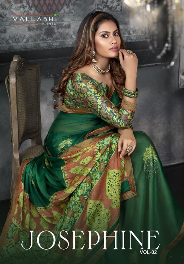 Vallabhi Presents Josephine Vol 2 Chiffon Exclusive Synthetic Saree Catalogs Seller