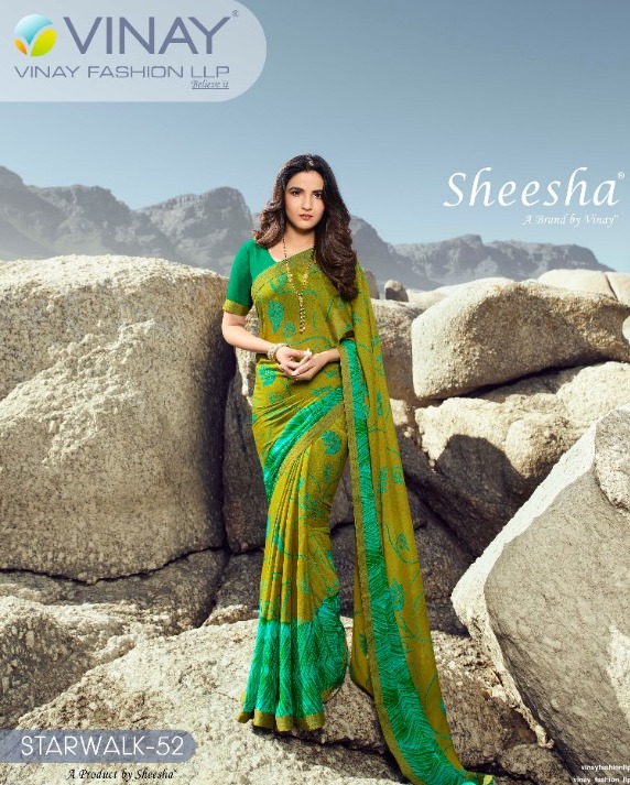 Vinay Fashion Starwalk Vol 52 Georgette Printed Saris Wholesale By Sheesha 22291-22306 Series