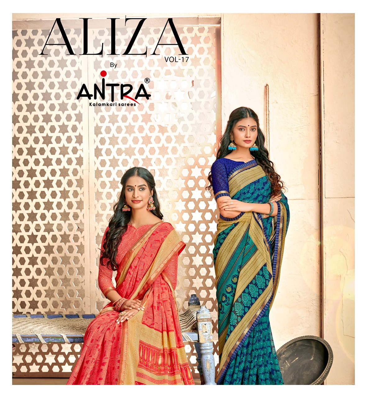 Aliza Vol 17 By Antra Casual Wear Chiffon Synthetic Saree Wholesale In India