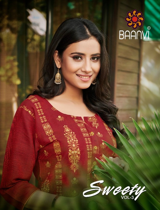 Baanvi Presents Sweety Vol 3 Rayon Print Casual Wear Kurti At Wholesale Price In Surat