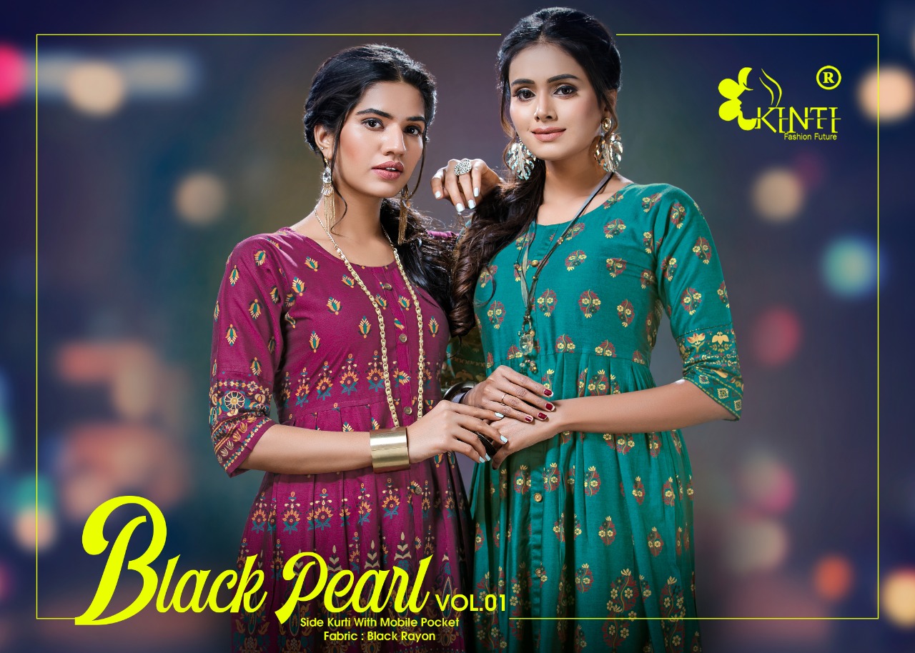 Black Pearl Vol 1 By Kinti Rayon Silk Casual Wear Kurti At Affordable Price In Surat Textile Market