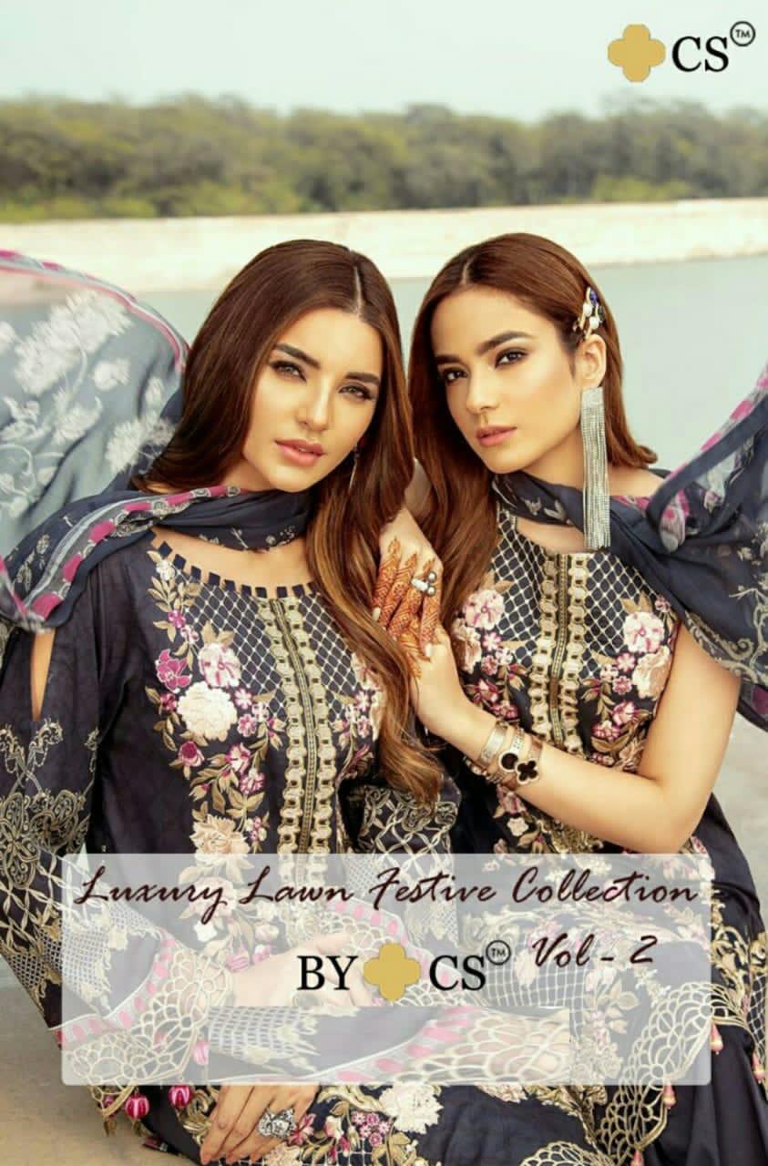 Cs Present Luxury Lawn Festive Collection Vol 2 Digital Print Lawn Pakistani Suits Concept