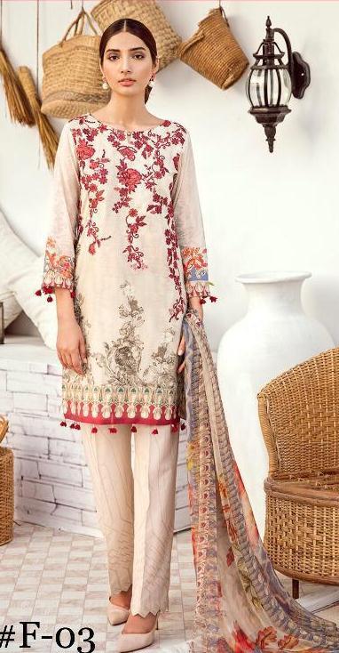 Cstm Launch Luxury Lawn Vol 1 Lawn Digital Print With Embroidery Salwar Suit