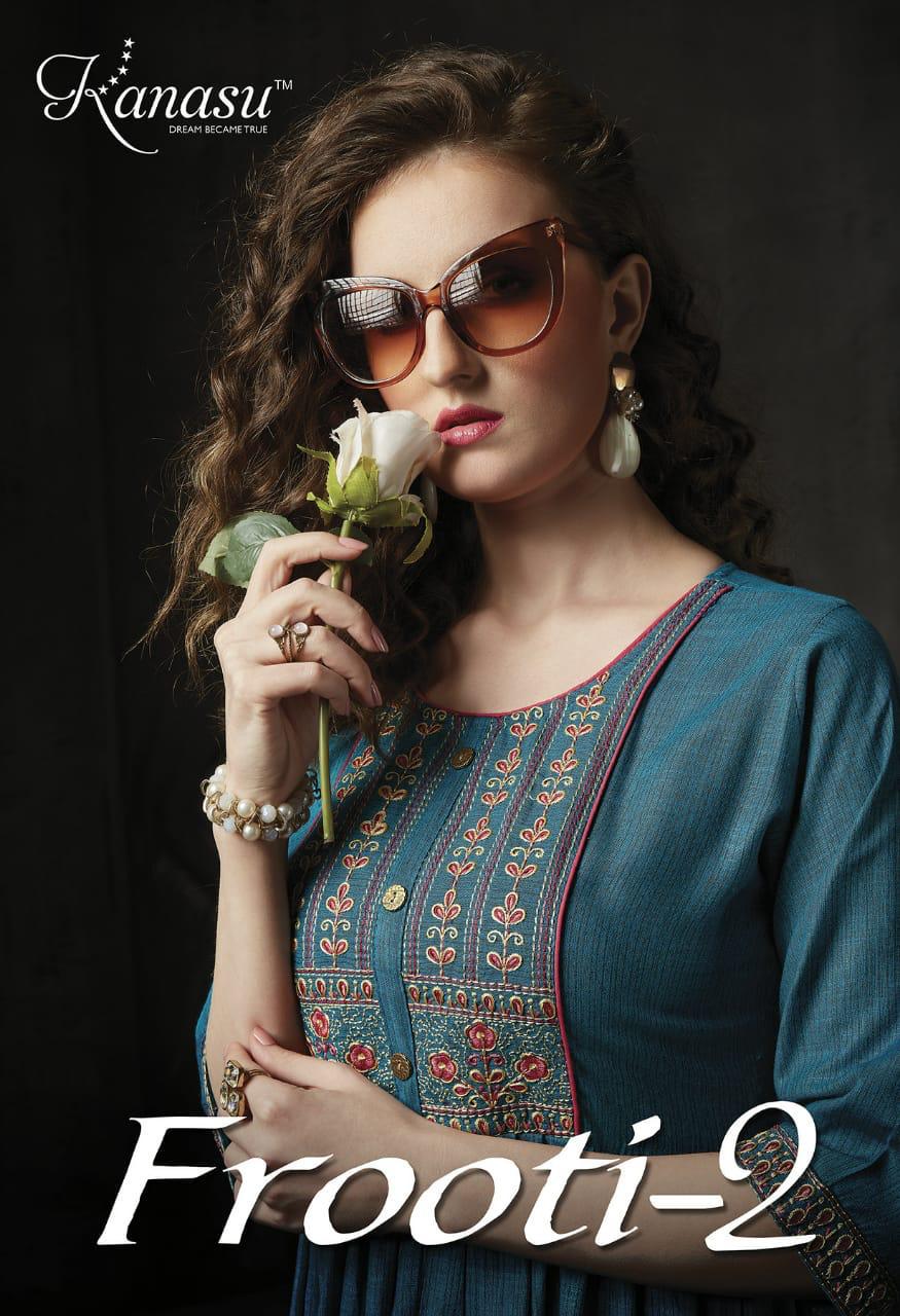 Frooti Vol 2 By Kanasu Fancy Rayon Casual Wear Classy Look Kurti At Affordable Price