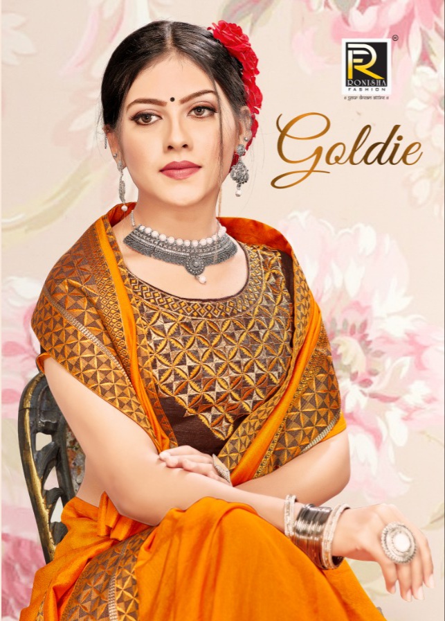 Goldie By Ranjna Saree Exclusive Designer Vichitra Silk Saree At Krishna Creation In Surat