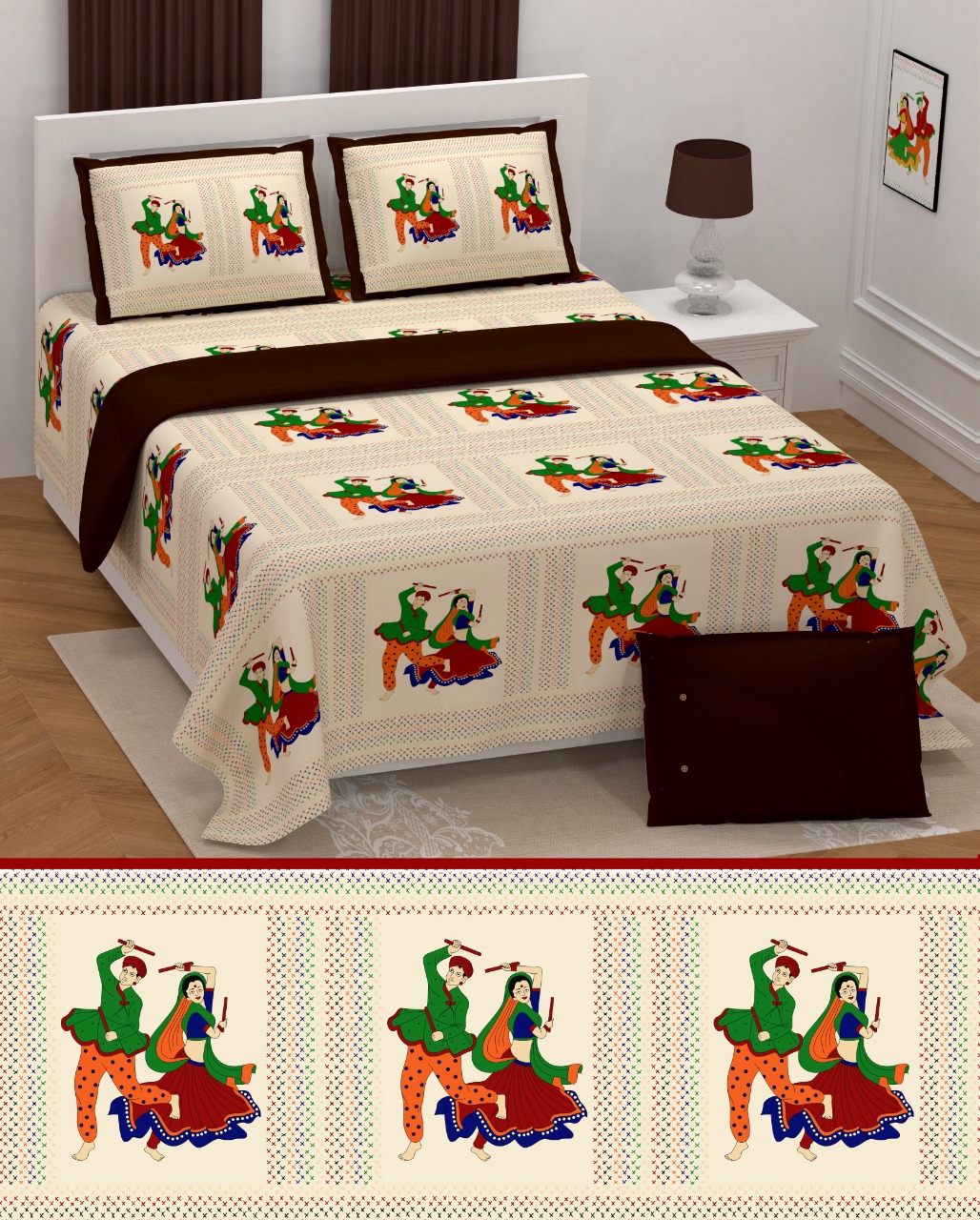 K4u Presents Jumboo King Size Cotton Exclusive Designer Bedsheet With Matching Pillow Cover