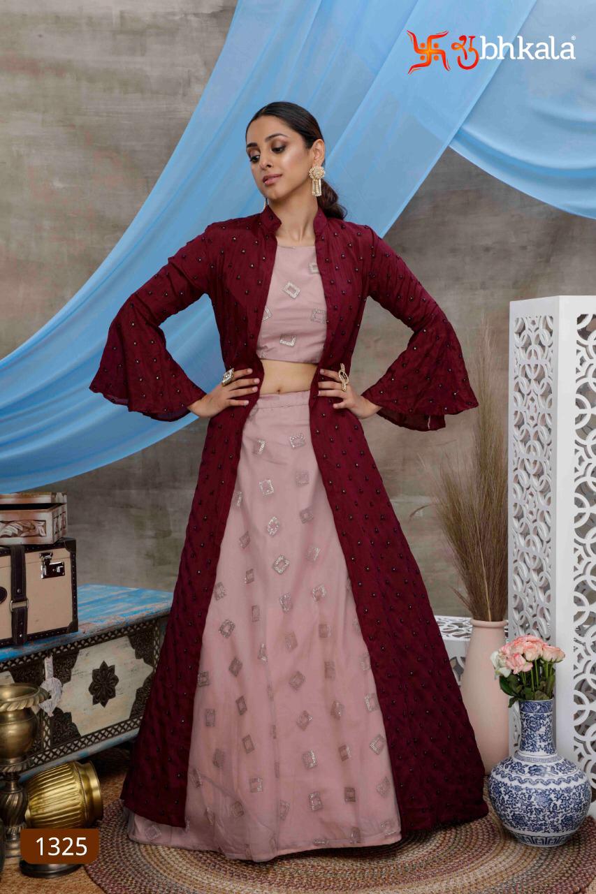 Khushboo Bridesmaid Vol 7 Designer Chinon Net Exclusive Koti Style Lehenga Choli Collections