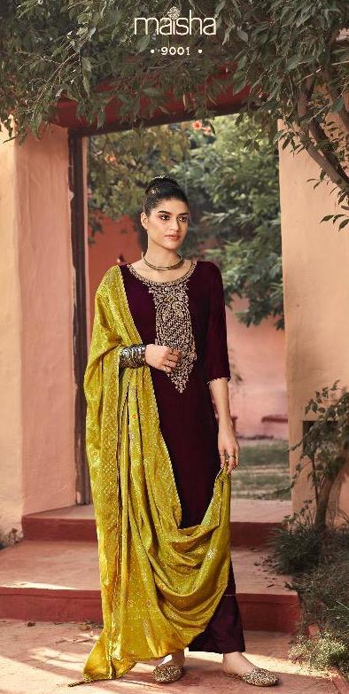 Maisha Launch Swaragini Nx 9001-9004 Series Velvet Heavy Branded Salwar Kameez