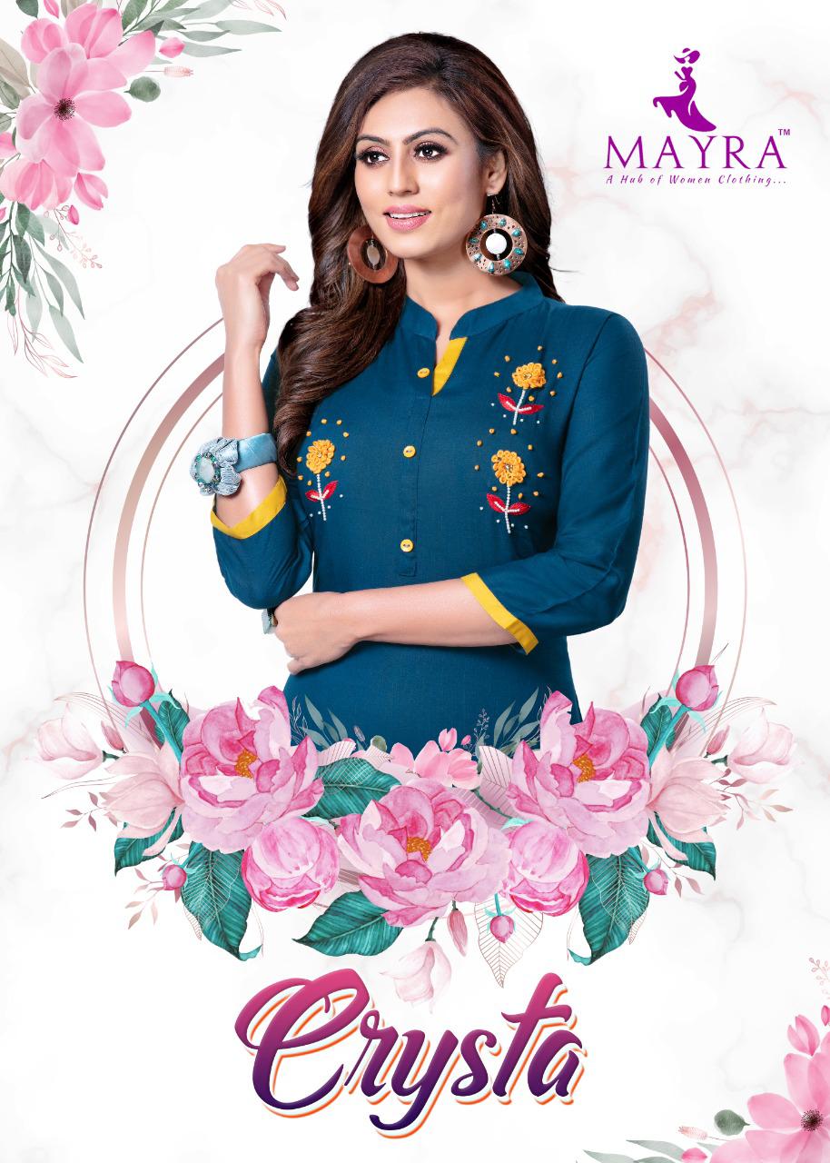 Mayra Presents Crysta Rayon Slub Daily Wear Kurti At Chipest Price In Surat Market