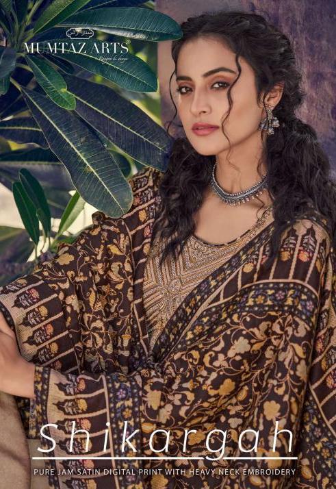 Mumtaz Arts Shikargah Pure Jam Satin Digital Print Latest Salwar Kameez In India