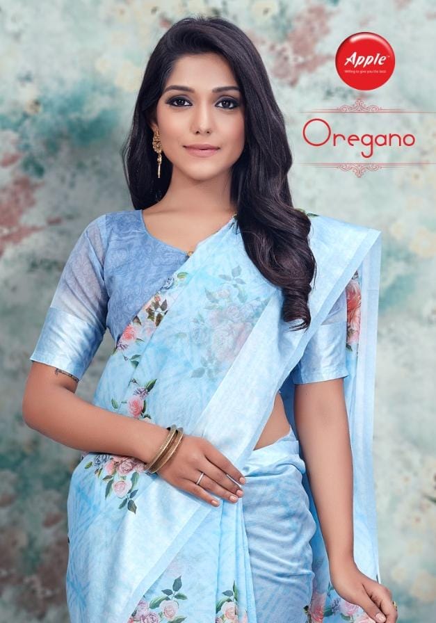 Oregano By Apple Casual Wear Simple Sobar Orgenza Dihital Print Saree Supplier