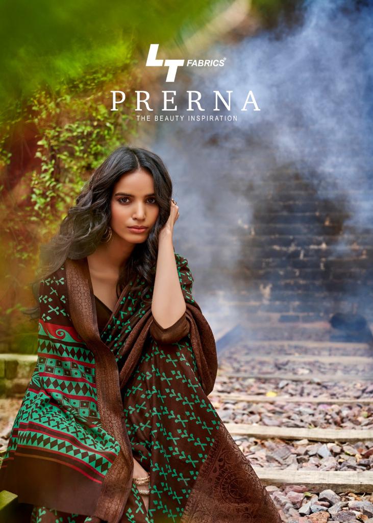 Prerna By Lt Fashion Copper Zari Printed Ethnic Stylish Saree Online Supplier