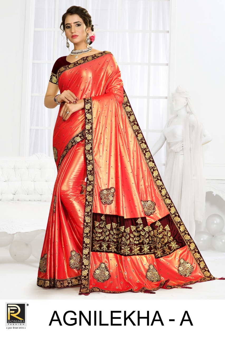 Ranjna Saree Presenting Agnilekha Latest Ethnic Wear Lycra Saree At Online Shopping