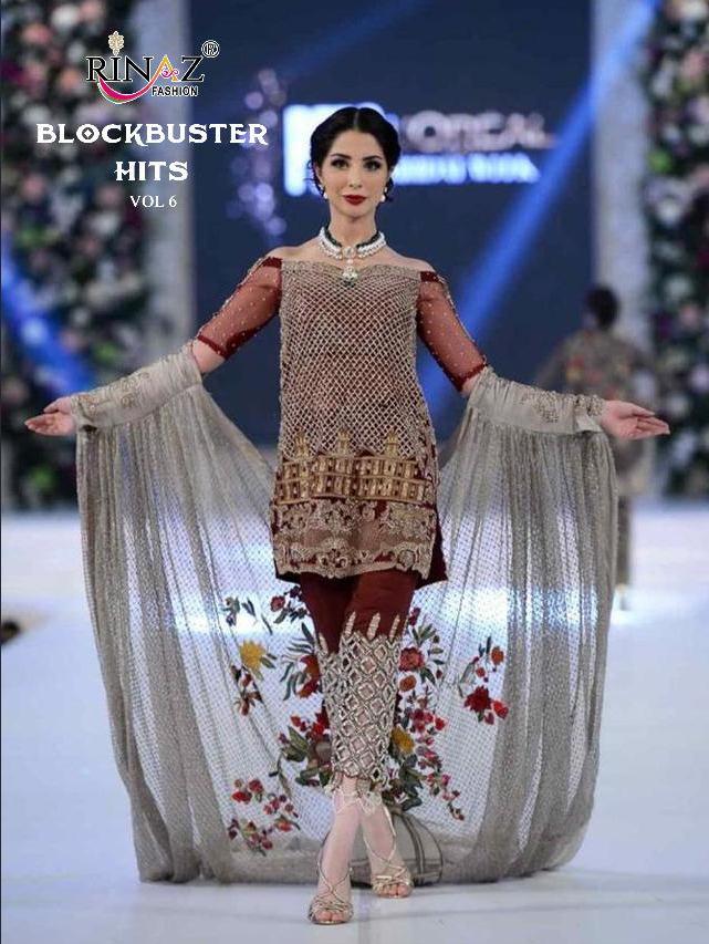 Rinaz Fashion Block Buster Vol 6 Georgette With Heavy Embroidery Pakistani Suits Concept