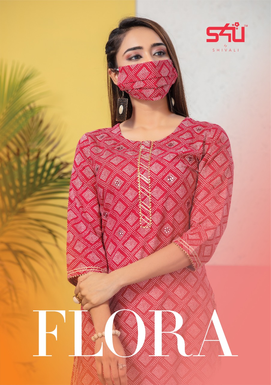 S4u By Shivali Launch Flora Vol 10 Fancy Exclusive Kurti With Mask Wholesaler