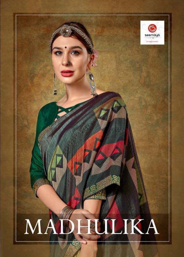 Seemaya Launch Madhulika Fancy Vichitra With Border Saree At Affordable Price