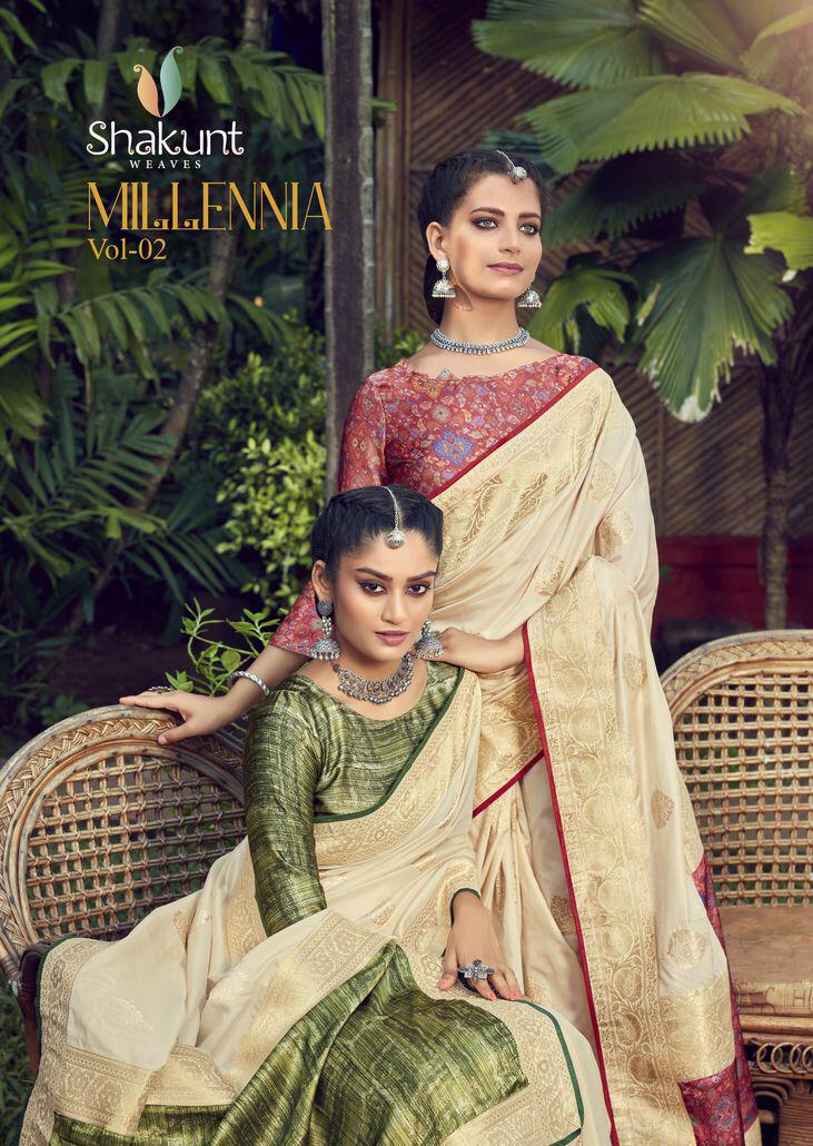 Shakunt Presents Millenia Vol 2 Latest Fancy Art Silk Saree At Affordable Price In Surat Market