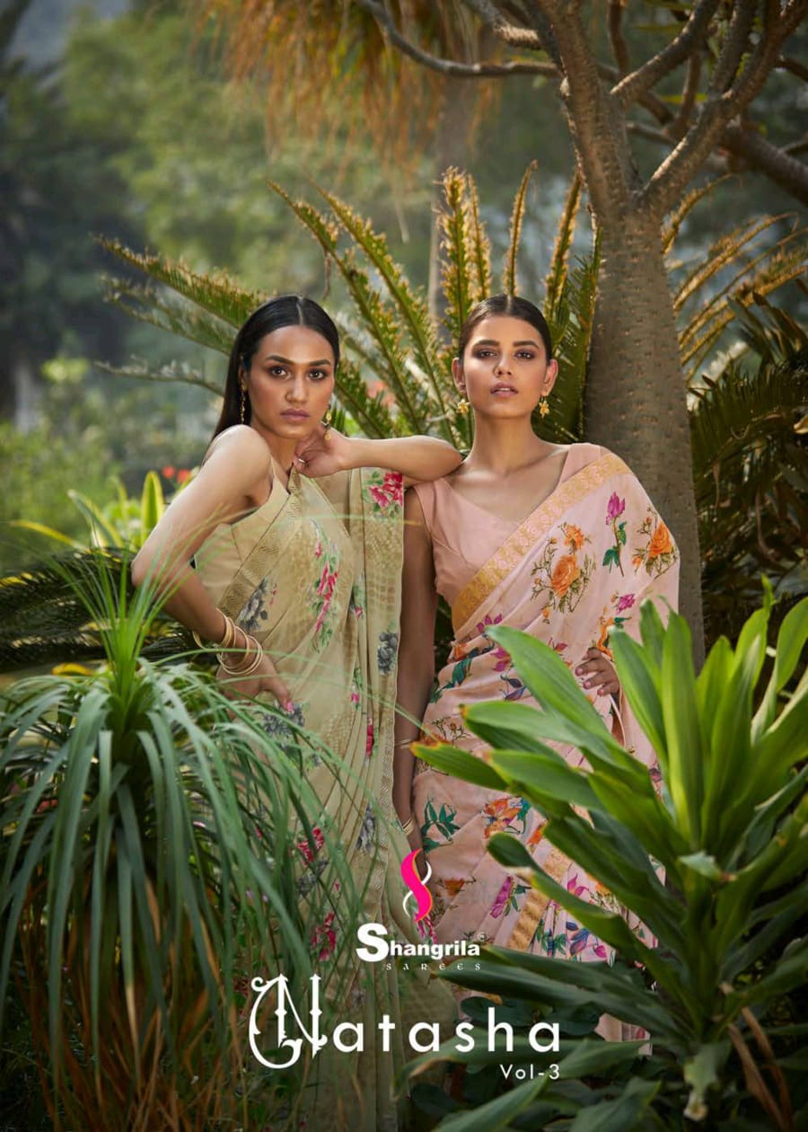 Shangrila Natasha Vol 3 Floral Prints Weaving Jacquard Exclusive Saree Collections