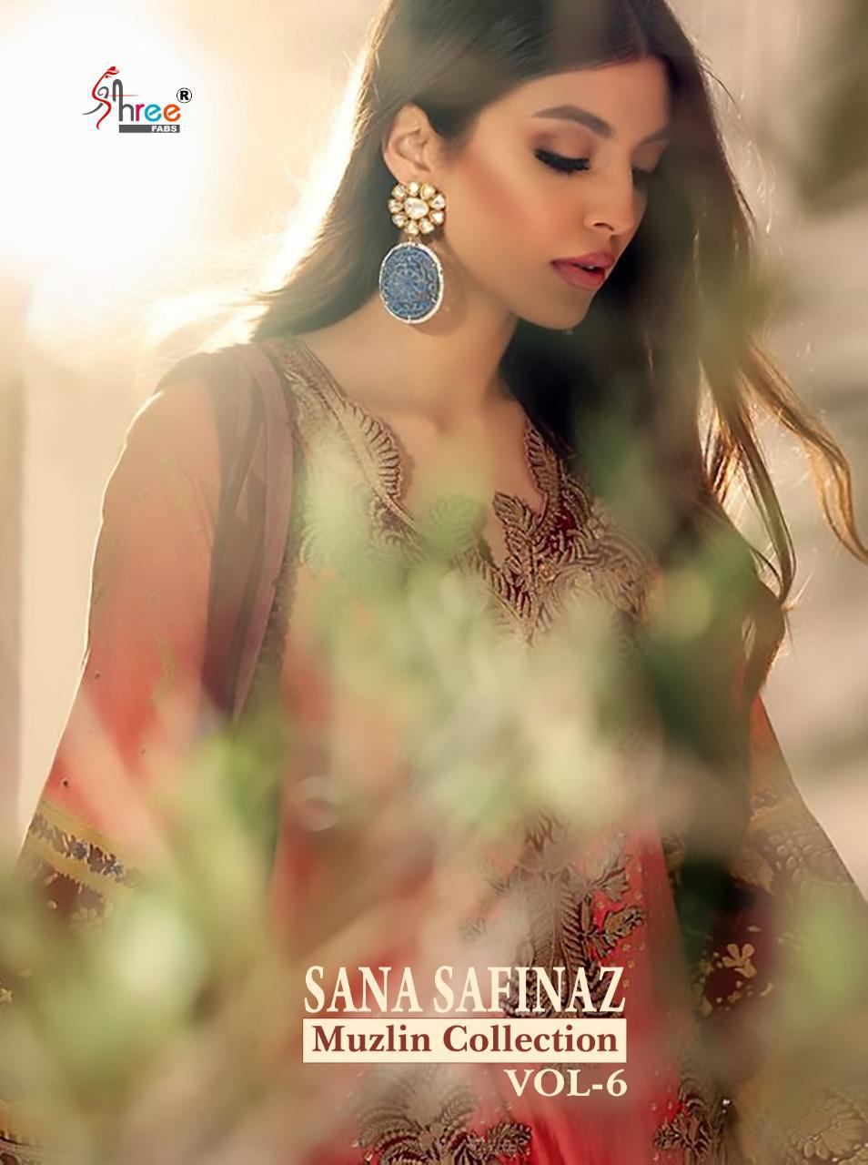 Shree Fab Sana Safinaz Muzlin Collection Vol 6 Jam Cotton Print Salwar Kameez In Surat Market