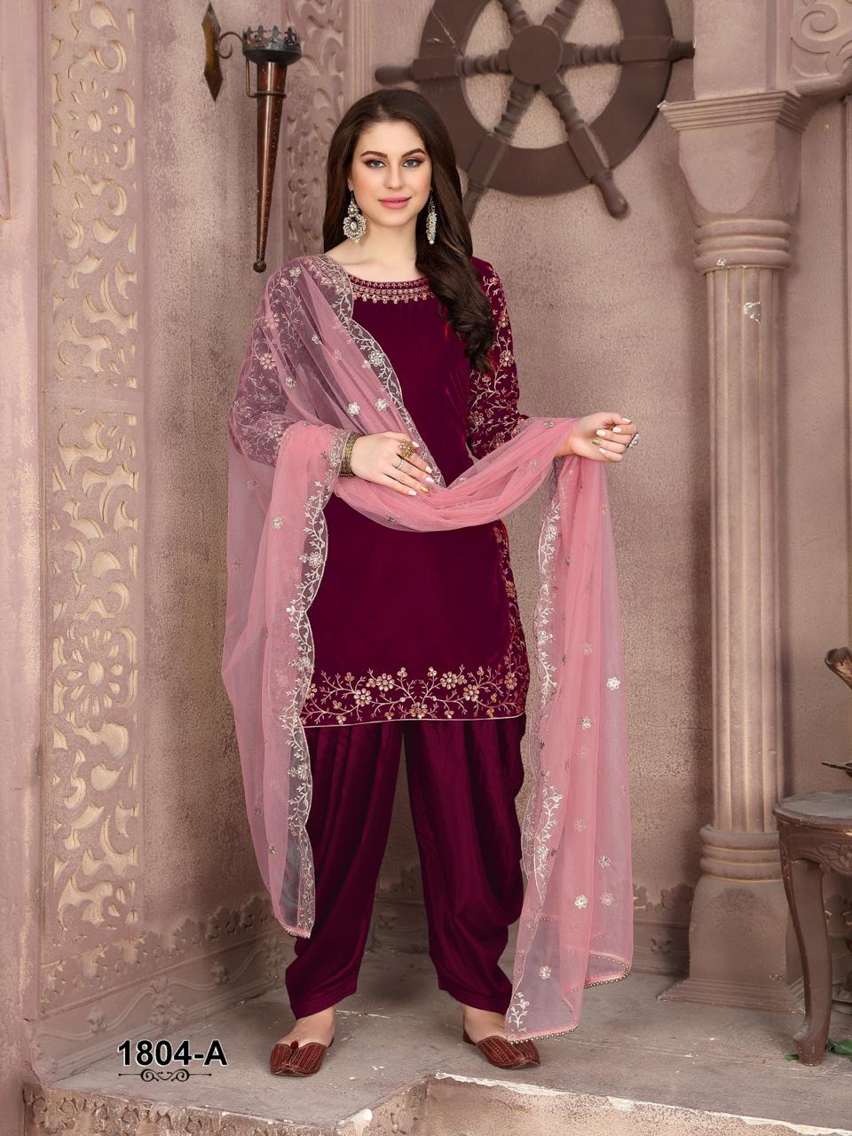 Twisha Presents Twisha 1804 Colors Velvet Designer Exclusive Party Wear Salwar Suits