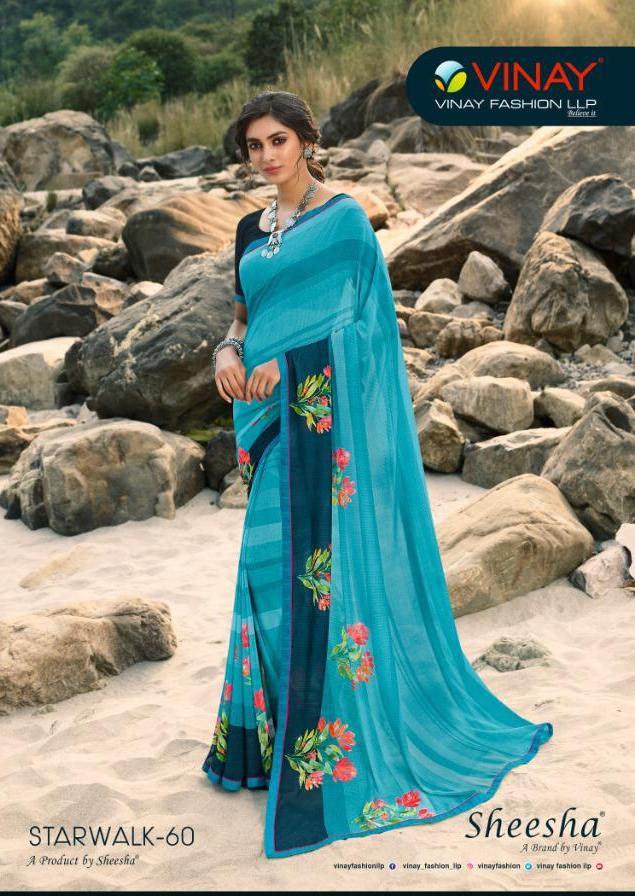 Vinay Fashion Starwalk Vol 60 Elegant Look Georgette With Work Saree Catalogs Seller