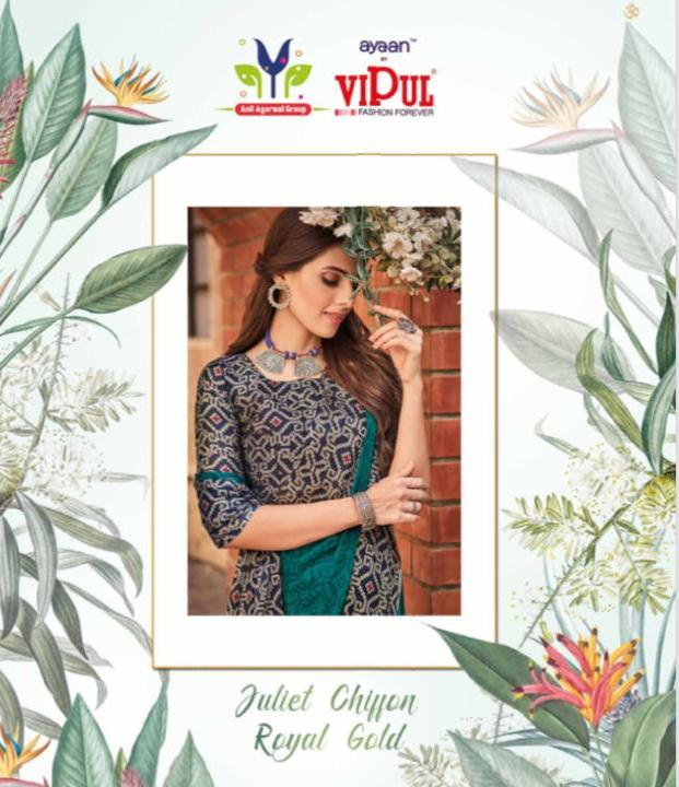 Vipul Launch Juliet Chiffon Royal Gold Exclusive Fancy Chiffon Printed Saree Catalogs