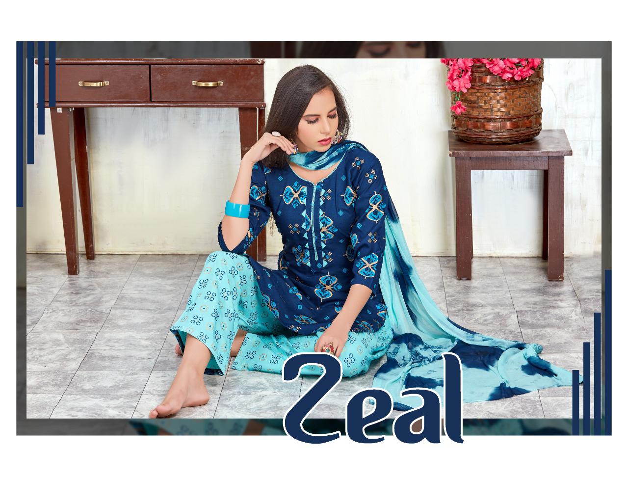 Zeel By Trendy Rayon Print Daily Wear Readymade Salwar Suits At Lowest Rate