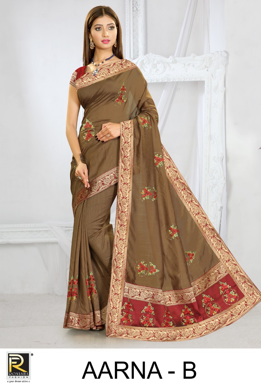 Aarna By Ranjna Saree Classy Look Vichitra Silk Latest Saree Collections