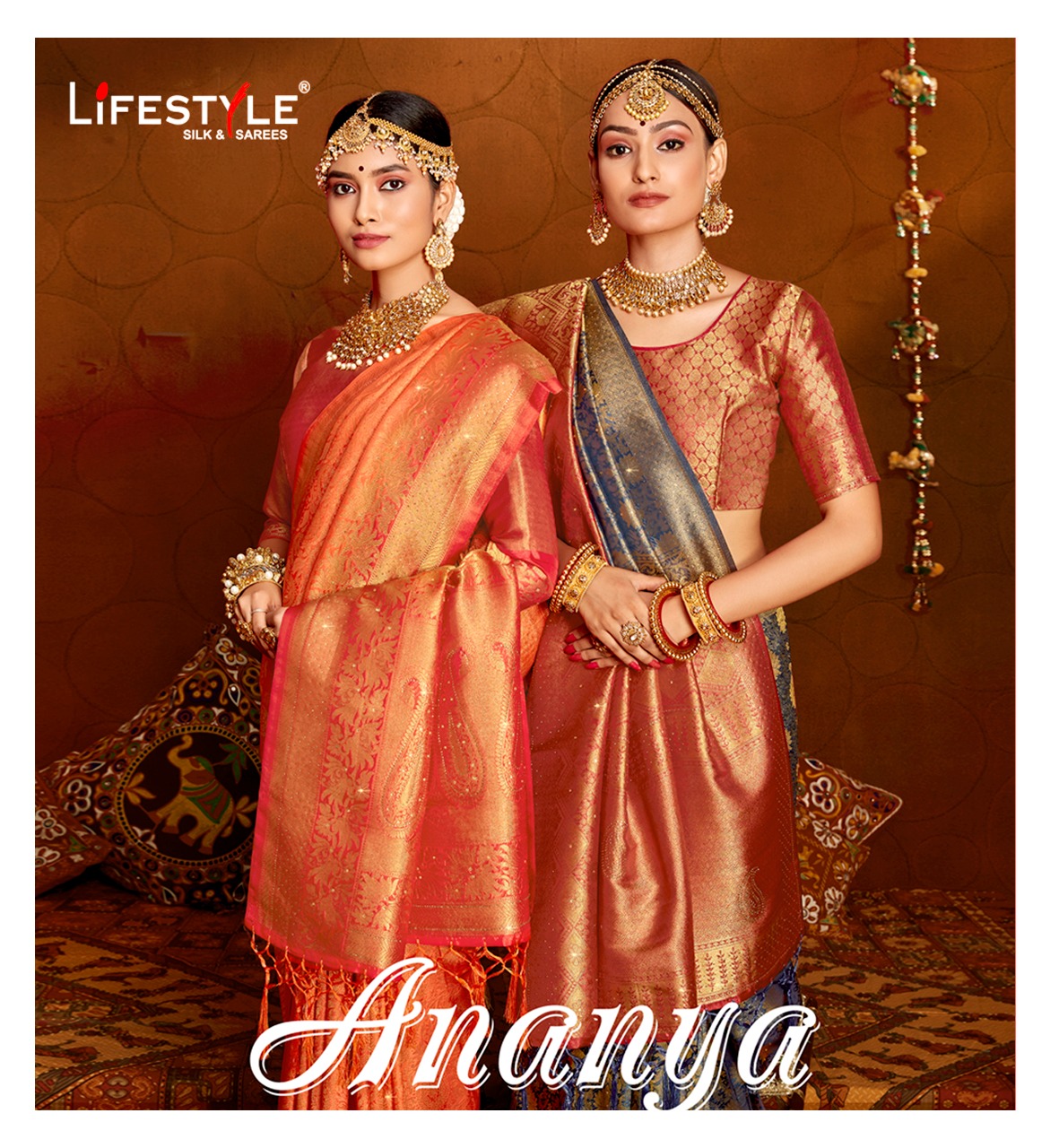 Ananya By Lifestyle Traditional Wear Indian Wear Nylon Silk Designer Saree Collections