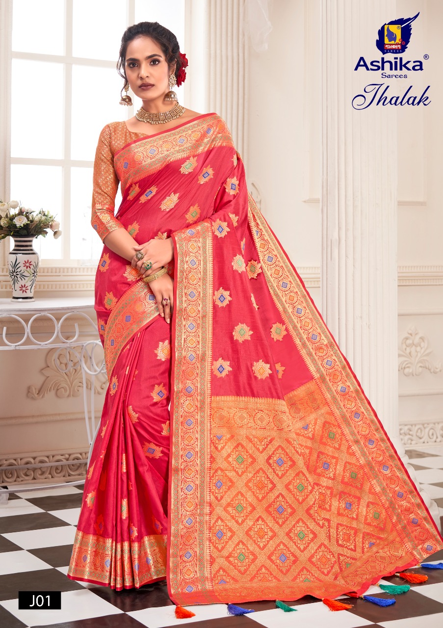 Ashika Saree Launch Jhalak Traditional Wear Indian Silk Designer Saree Wholesaler