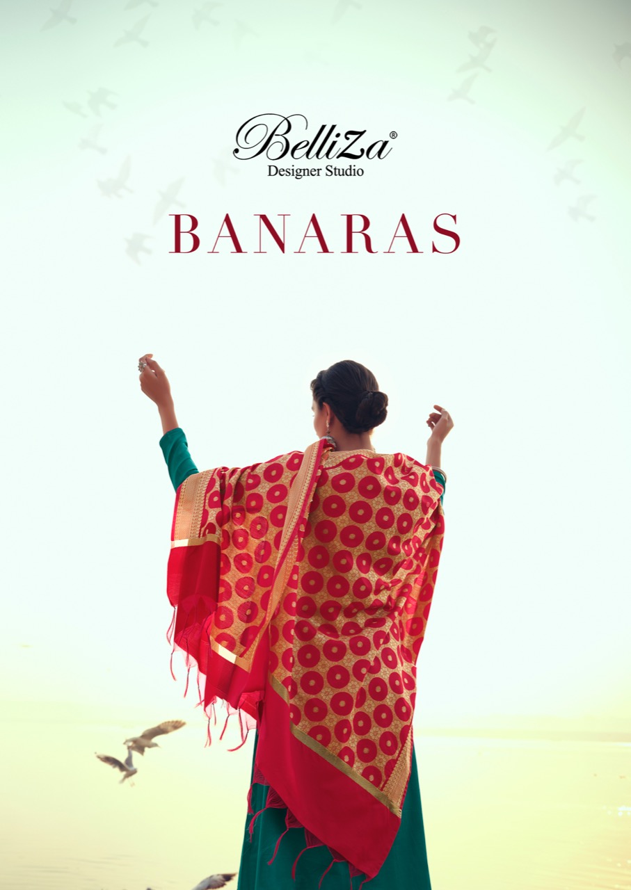 Belliza Present Banaras Original Jam Cotton Elegant Dress Materials Supplier