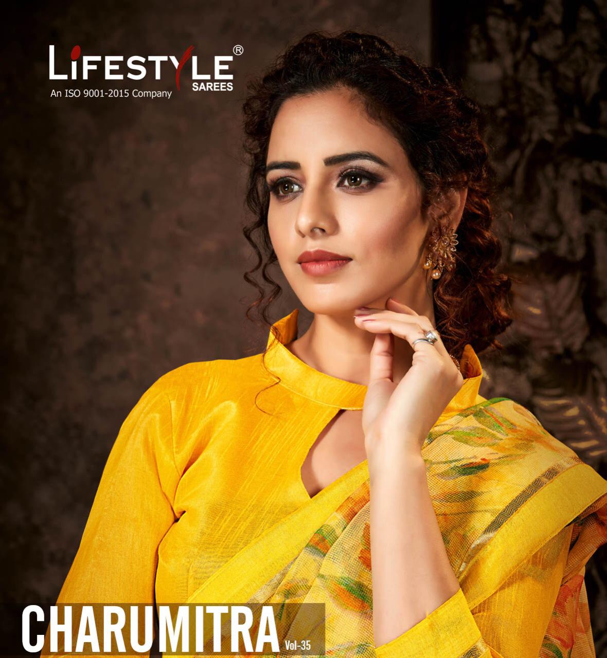 Charumitra Vol 35 By Lifestyle Fancy Cotton Net Printed Saree For Ladies Collections