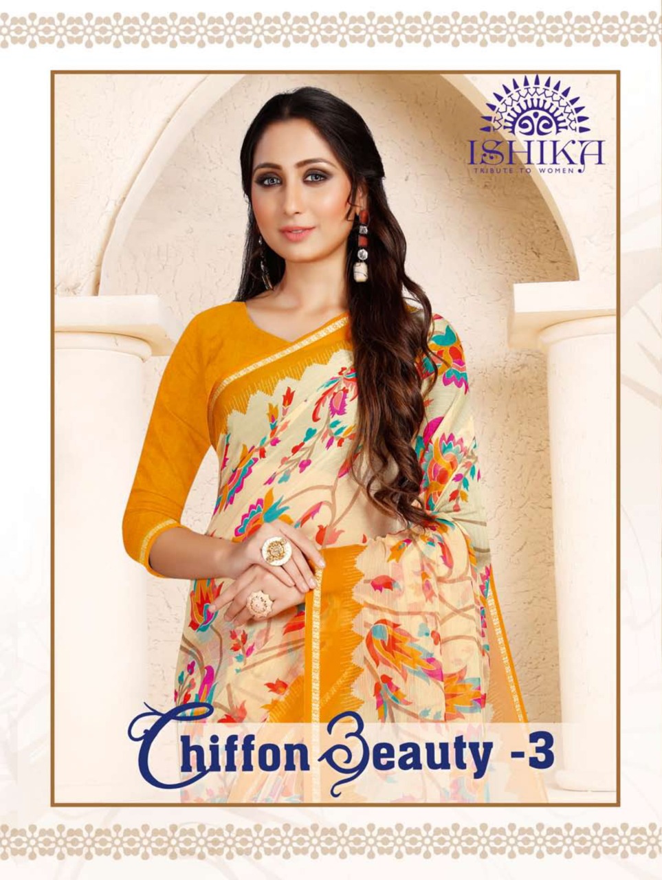 Chiffon Beauty Vol 3 By Ishika Casual Wear New Design Print Chiffon Saree Collections