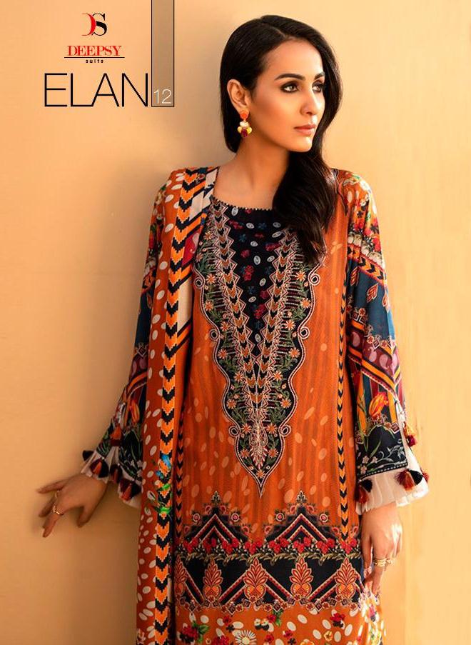 Deepsy Presenting Elan Vol 12 Silk Digital Print With Embroidery Work Dress Materials In India