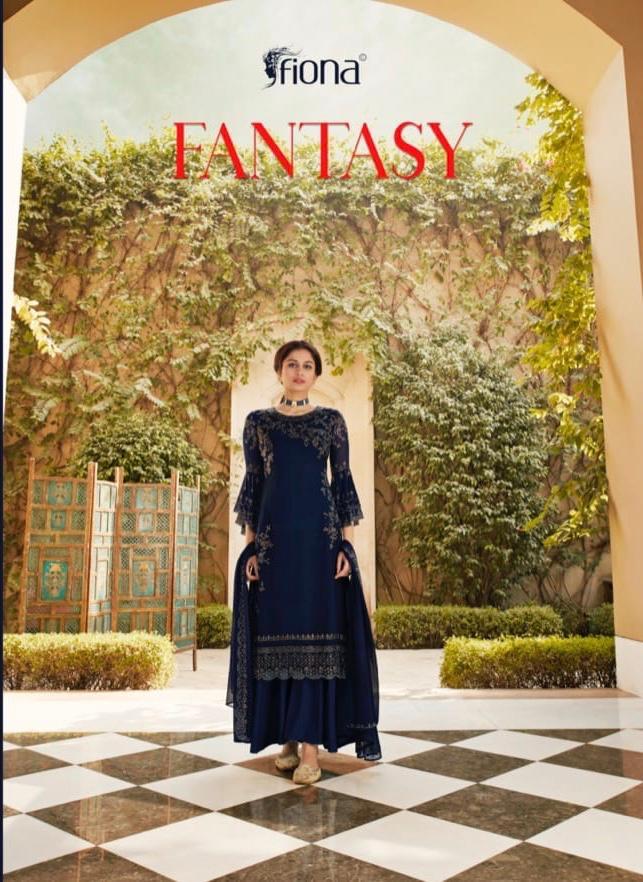 Fantasy By Fiona Georgette Designer Bell Sleeves Elegant Look Salwar Kameez