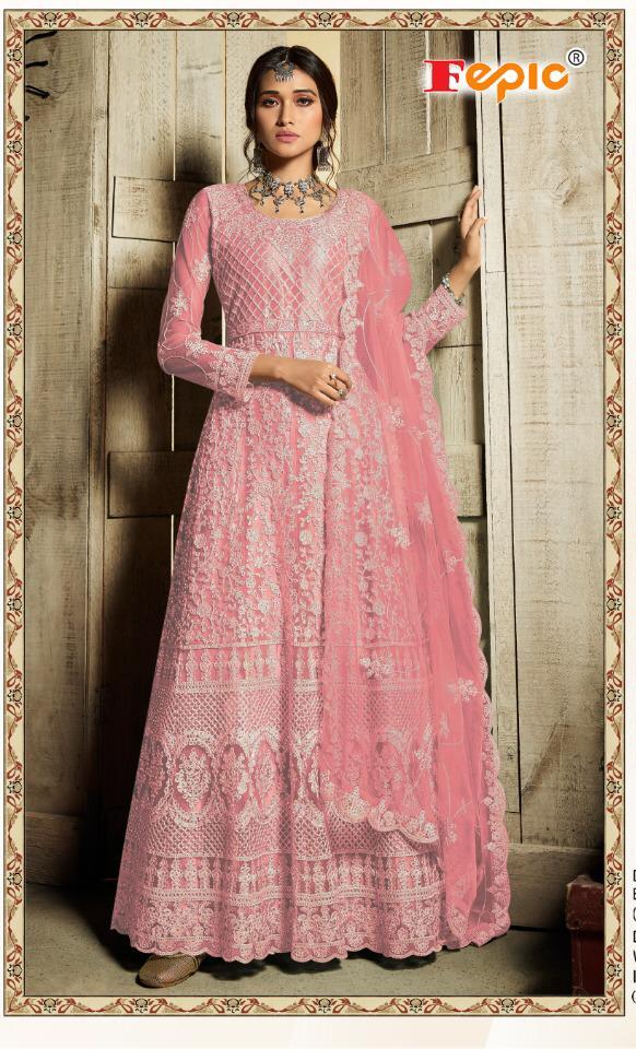 Fepic Rosemeen Shehzadi Blockbuster Vol 3 Net Embroidery Long Designer Suits