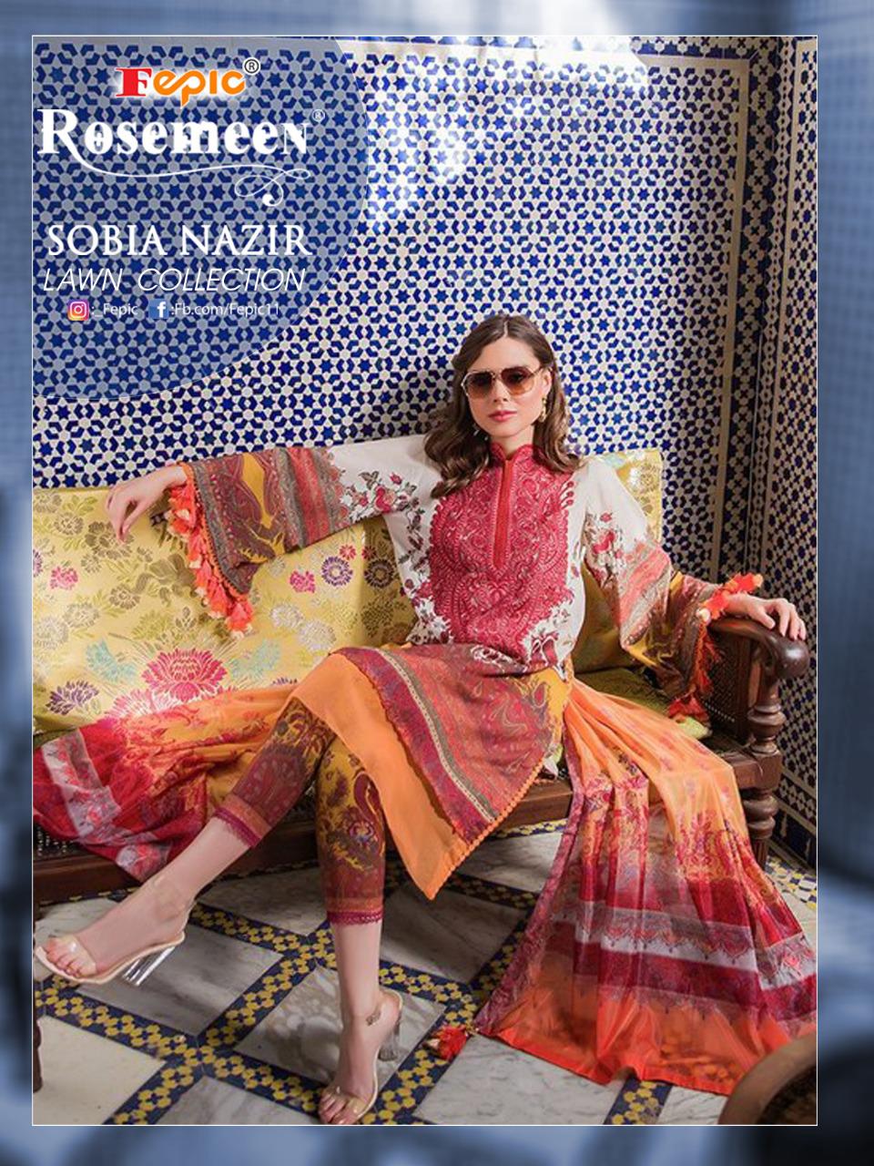 Fepic Sobia Nazir Lawn Collection By Rosemeen Cambric Cotton Pakistani Suits