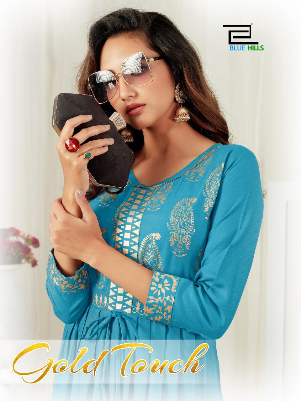 Gold Touch By Blue Hills Heavy Rayon Long Pattern Big Size Kurti For Girls Collections