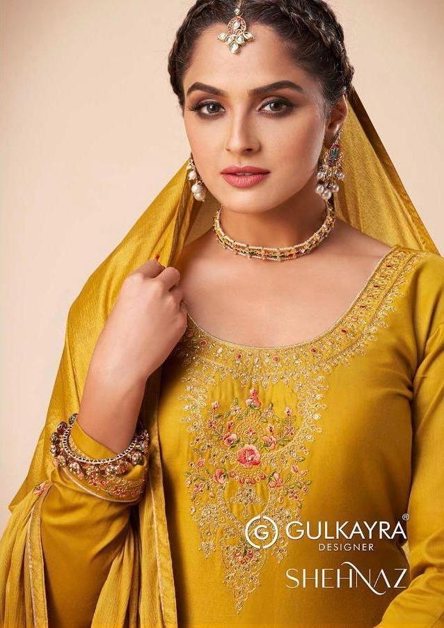 Gulkayra Designer Shehnaz Jam Silk With Embroidery Formal Wear Suits