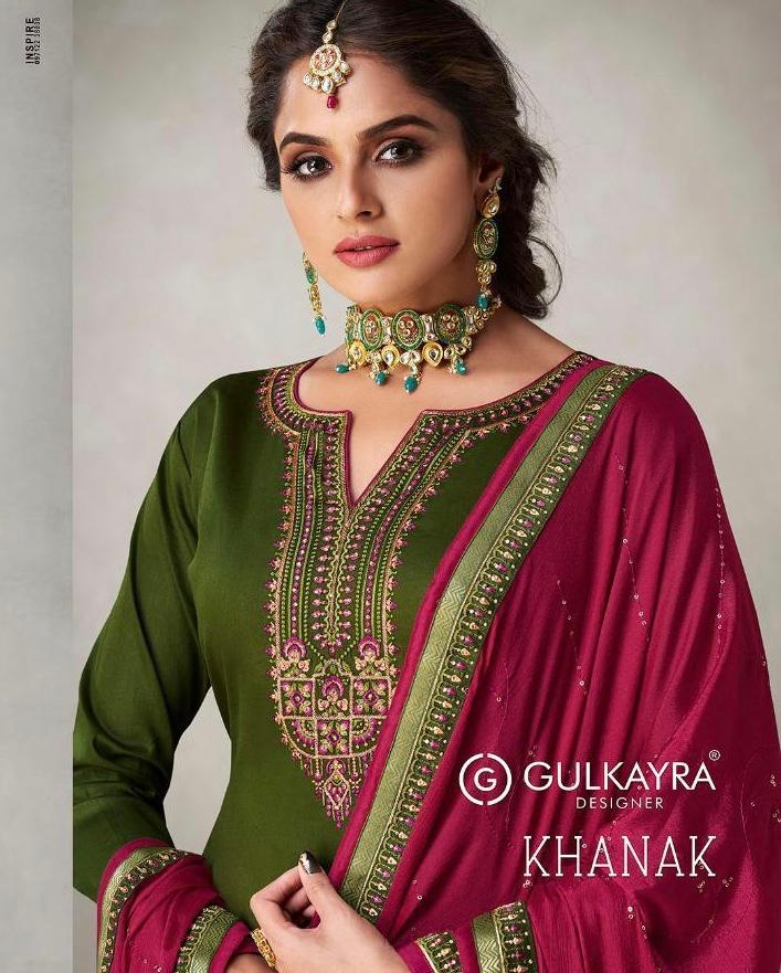 Gulkayra Khanak Jam Silk Embroidery Suits Supplier India