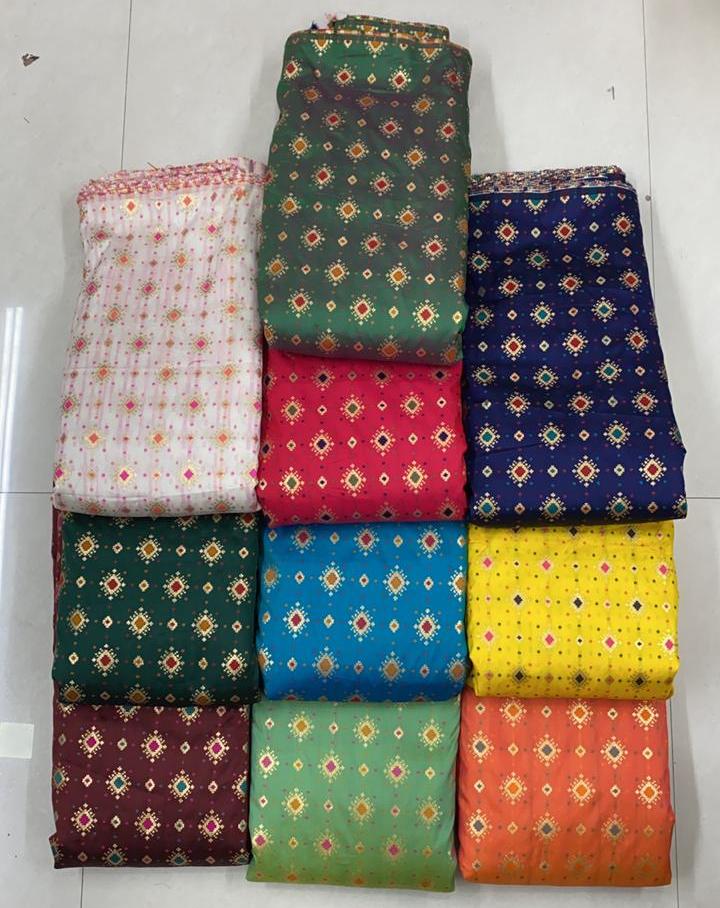 Heavy Banarasi Jacquard Multi Colors Fabrics Garment Jacquard Fabric Manufacturer In Surat