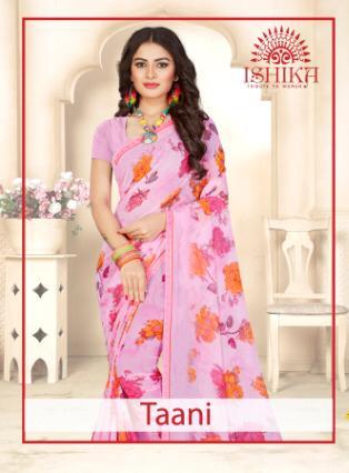 Ishika Present Taani Georgette Printed Fancy Casual Wear Saree